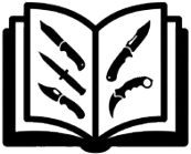 Tactical knife guide book icon
