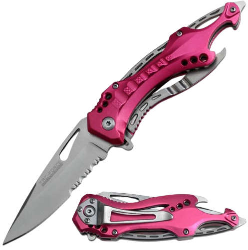 Folding Pocket Knife, 3.25-inch Serrated Blade