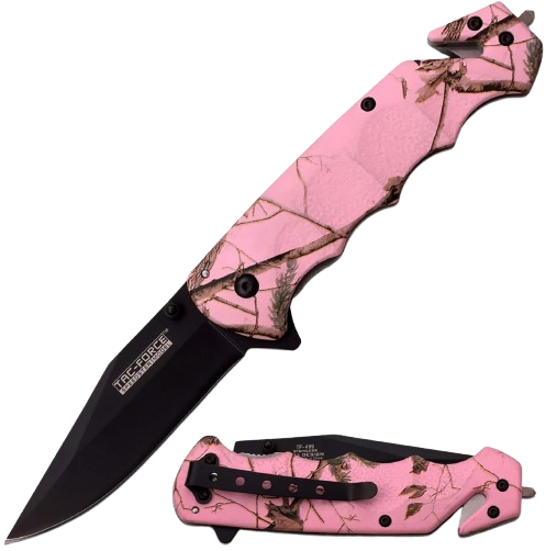 Folding Pocket Knife – Black Fine Edge Tanto Blade